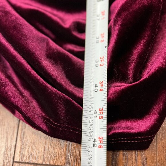 My Bump M Maternity Dress Velvet Burgundy Bell Sleeve Soft Stretch Holiday Party - Picture 11 of 11